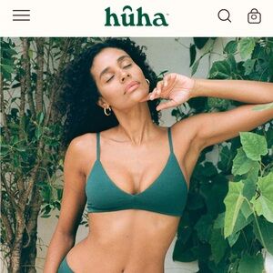 NWT huha Mineral Triangle Bra in Green